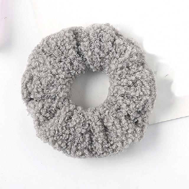 New Women Cute Teddy Velvet Scrunchies Elastic Hair Band Faux Fur Hair Rope Girl's Hair Tie Accessories Ponytail Holder Accessories for Women And Girls Stevvex