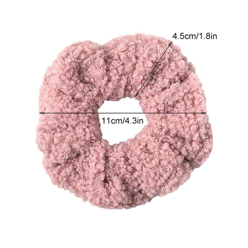 New Women Cute Teddy Velvet Scrunchies Elastic Hair Band Faux Fur Hair Rope Girl's Hair Tie Accessories Ponytail Holder Accessories for Women And Girls Stevvex