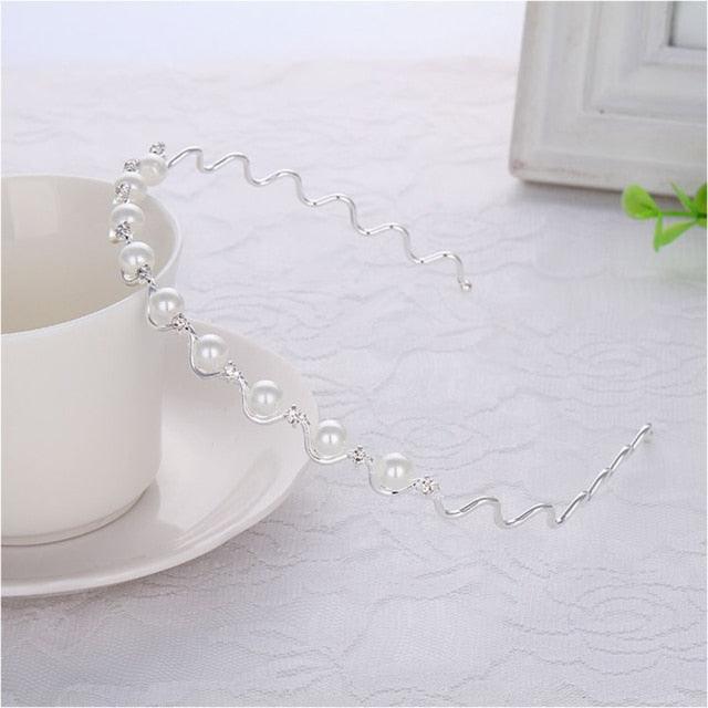 New Women Elegant Full Pearls Simple Hairbands Sweet Headband Hair Hoops Holder Ornament Head Band Lady Fashion Gorgeous Hair Accessories For Women Stevvex