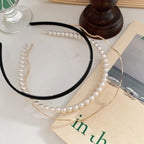 New Women Elegant Full Pearls Simple Hairbands Sweet Headband Hair Hoops Holder Ornament Head Band Lady Fashion Hair Accessories Stevvex