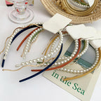 New Women Elegant Full Pearls Simple Hairbands Sweet Headband Hair Hoops Holder Ornament Head Band Lady Fashion Hair Accessories Stevvex