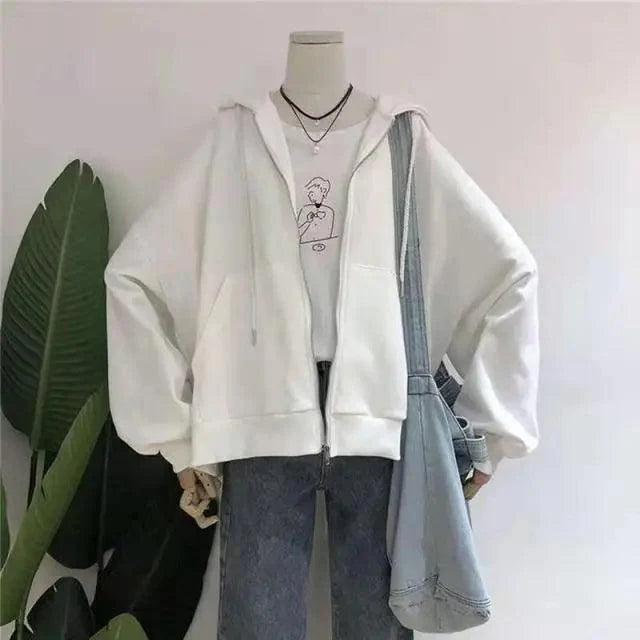 New Women Hoodie Version Loose Thin Long Oversized Sweatshirts Women Pink Women's Sweatshirt With A Hood Hoodies Hooded Jacket Female Long Sleeve Hooded Streetwear Hoodie Stevvex