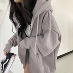 New Women Hoodie Version Loose Thin Long Oversized Sweatshirts Women Pink Women's Sweatshirt With A Hood Hoodies Hooded Jacket Female Long Sleeve Hooded Streetwear Hoodie Stevvex