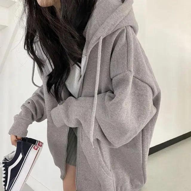 New Women Hoodie Version Loose Thin Long Oversized Sweatshirts Women Pink Women's Sweatshirt With A Hood Hoodies Hooded Jacket Female Long Sleeve Hooded Streetwear Hoodie Stevvex
