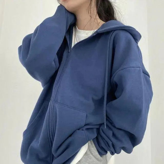 New Women Hoodie Version Loose Thin Long Oversized Sweatshirts Women Pink Women's Sweatshirt With A Hood Hoodies Hooded Jacket Female Long Sleeve Hooded Streetwear Hoodie Stevvex