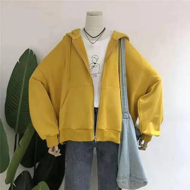 New Women Hoodie Version Loose Thin Long Oversized Sweatshirts Women Pink Women's Sweatshirt With A Hood Hoodies Hooded Jacket Female Long Sleeve Hooded Streetwear Hoodie Stevvex