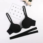 New Women Lingerie U Backless Bras Underwear Deep U Low Cut Push Up Bra Female Breathable Bra Stevvex