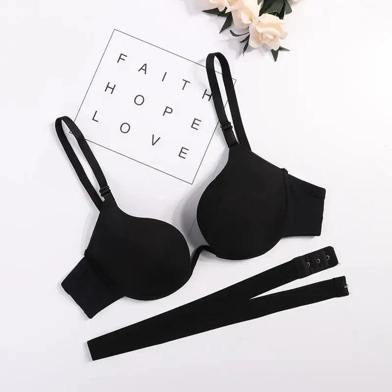 New Women Lingerie U Backless Bras Underwear Deep U Low Cut Push Up Bra Female Breathable Bra Stevvex