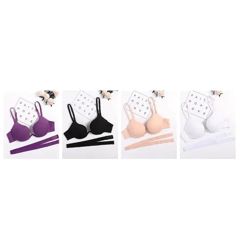New Women Lingerie U Backless Bras Underwear Deep U Low Cut Push Up Bra Female Breathable Bra Stevvex