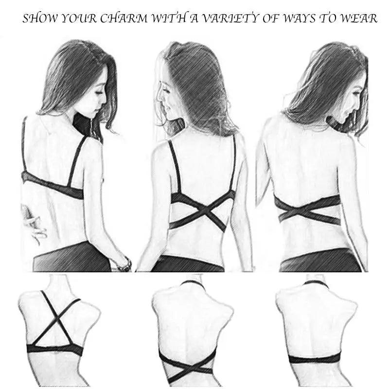 New Women Lingerie U Backless Bras Underwear Deep U Low Cut Push Up Bra Female Breathable Bra Stevvex
