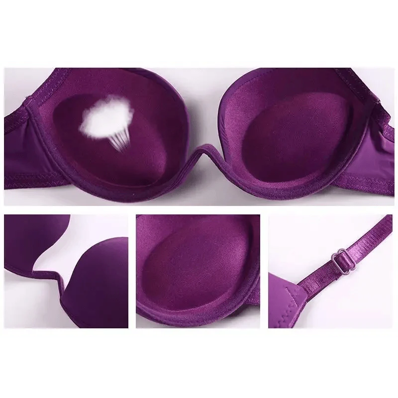 New Women Lingerie U Backless Bras Underwear Deep U Low Cut Push Up Bra Female Breathable Bra Stevvex