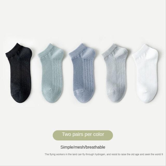 New Women Mesh Short Socks Invisible Ankle Socks Pack Ladies Spring Summer Breathable Thin Boat Socks Set Stevvex