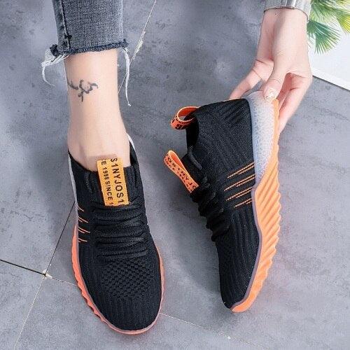 New Women Platform Modern Sneakers Casual Walking Shoes Slip On Mesh Sneakers Lightweight Comfortable Vulcanize Shoes Luxury Fashion Womens Sneakers Stevvex