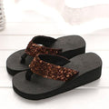 New Women Solid Slides Sandals Thickness Sequin Shoes Slippers Beach Shoes House Non-Slip Slippers Thick Sequin Sandals For Indoor Outdoor Breathable Shoes Stevvex