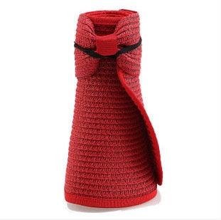 New Women Summer Visors Hat Foldable Sun Hat Wide Large Retro Hat Women's Adjustable Packable Roll-Up Visor Fashion Beach Hats Straw Hat Beach UV Protection Cap Stevvex