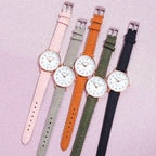 New Women Watch Fashion Casual Leather Belt Watches Simple Small Dial Quartz Dress Wristwatch Quartz Analog Wrist Watches For Women With Second Hand Luminous Hands Women Leather Watch