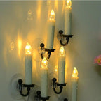 New Year Christmas LED Candles Taper Candles Flickering With Remote Timer Battery Operated Waterproof Christmas Tree Candles, Warm White Window Candles Lights Flameless Remote Control Candles For Home Dinner Party Christmas Tree Decoration Lamp Stevvex