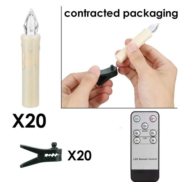 New Year Christmas LED Candles Taper Candles Flickering With Remote Timer Battery Operated Waterproof Christmas Tree Candles, Warm White Window Candles Lights Flameless Remote Control Candles For Home Dinner Party Christmas Tree Decoration Lamp Stevvex