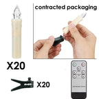 New Year Christmas LED Candles Taper Candles Flickering With Remote Timer Battery Operated Waterproof Christmas Tree Candles, Warm White Window Candles Lights Flameless Remote Control Candles For Home Dinner Party Christmas Tree Decoration Lamp Stevvex