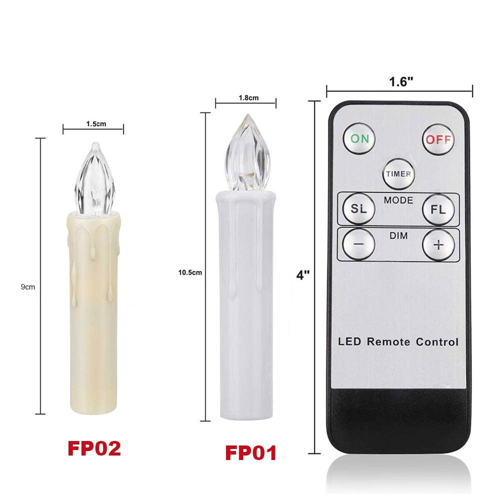 New Year Christmas LED Candles Taper Candles Flickering With Remote Timer Battery Operated Waterproof Christmas Tree Candles, Warm White Window Candles Lights Flameless Remote Control Candles For Home Dinner Party Christmas Tree Decoration Lamp Stevvex