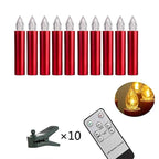 New Year Christmas LED Candles Taper Candles Flickering With Remote Timer Battery Operated Waterproof Christmas Tree Candles, Warm White Window Candles Lights Flameless Remote Control Candles For Home Dinner Party Christmas Tree Decoration Lamp Stevvex