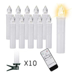 New Year Christmas LED Candles Taper Candles Flickering With Remote Timer Battery Operated Waterproof Christmas Tree Candles, Warm White Window Candles Lights Flameless Remote Control Candles For Home Dinner Party Christmas Tree Decoration Lamp Stevvex
