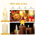 New Year Christmas LED Candles Taper Candles Flickering With Remote Timer Battery Operated Waterproof Christmas Tree Candles, Warm White Window Candles Lights Flameless Remote Control Candles For Home Dinner Party Christmas Tree Decoration Lamp Stevvex