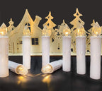 New Year Christmas LED Candles Taper Candles Flickering With Remote Timer Battery Operated Waterproof Christmas Tree Candles, Warm White Window Candles Lights Flameless Remote Control Candles For Home Dinner Party Christmas Tree Decoration Lamp Stevvex