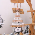 New Year Christmas Tree Bell Pendant Christmas Wooden Hanging Ornaments Letter Pendant Wooden Tree Decorations Star Bird Bow-Knot Letter Bells Design Wooden Hanging Decor For Christmas Tree Wind Wooden Hanging Gift Home Festival Decoration Accessories Stevvex