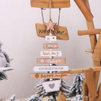 New Year Christmas Tree Bell Pendant Christmas Wooden Hanging Ornaments Letter Pendant Wooden Tree Decorations Star Bird Bow-Knot Letter Bells Design Wooden Hanging Decor For Christmas Tree Wind Wooden Hanging Gift Home Festival Decoration Accessories Stevvex
