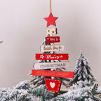 New Year Christmas Tree Bell Pendant Christmas Wooden Hanging Ornaments Letter Pendant Wooden Tree Decorations Star Bird Bow-Knot Letter Bells Design Wooden Hanging Decor For Christmas Tree Wind Wooden Hanging Gift Home Festival Decoration Accessories Stevvex