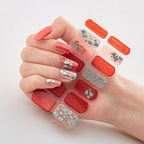 New Year Patterned Nail Decor Nail Polish Nail Art Stickers Full Beauty Sticker for Nails Nail Accessorie Christmas Nail Sticker 3D Nail Art Stickers Decal Slider Template Diy Nail Tool Decorations Nail Art Design Self Adhesive Luxury Designer Nail Sticke