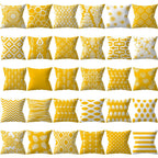 New Yellow Cushion Cases Modern Fashion Abstract Art Decorative Modern Pillow Covers Beautiful Pattern Square Pillow Case Sofa Car Couch Decorative Cover For Pillows 45x45CM Stevvex