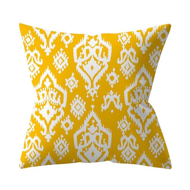 New Yellow Cushion Cases Modern Fashion Abstract Art Decorative Modern Pillow Covers Beautiful Pattern Square Pillow Case Sofa Car Couch Decorative Cover For Pillows 45x45CM Stevvex