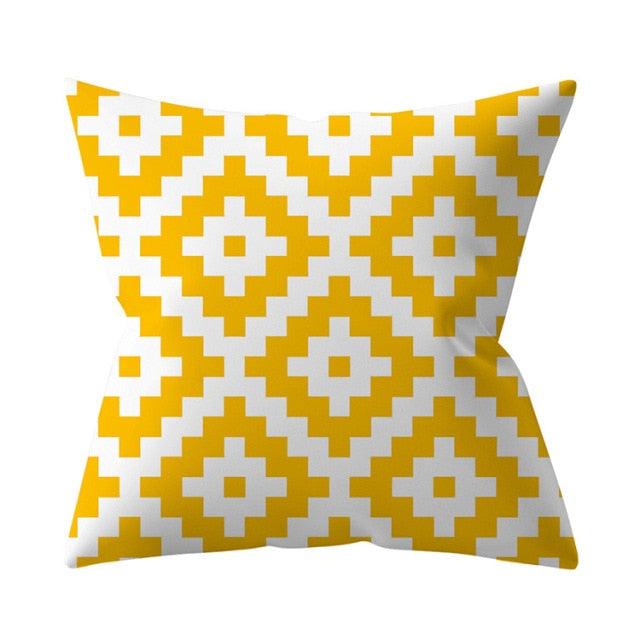 New Yellow Cushion Cases Modern Fashion Abstract Art Decorative Modern Pillow Covers Beautiful Pattern Square Pillow Case Sofa Car Couch Decorative Cover For Pillows 45x45CM Stevvex