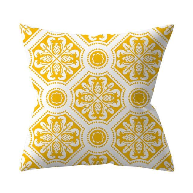 New Yellow Cushion Cases Modern Fashion Abstract Art Decorative Modern Pillow Covers Beautiful Pattern Square Pillow Case Sofa Car Couch Decorative Cover For Pillows 45x45CM Stevvex