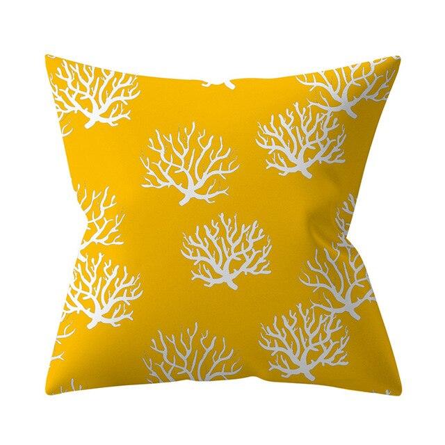 New Yellow Cushion Cases Modern Fashion Abstract Art Decorative Modern Pillow Covers Beautiful Pattern Square Pillow Case Sofa Car Couch Decorative Cover For Pillows 45x45CM Stevvex