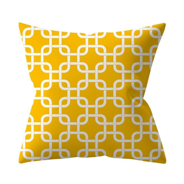 New Yellow Cushion Cases Modern Fashion Abstract Art Decorative Modern Pillow Covers Beautiful Pattern Square Pillow Case Sofa Car Couch Decorative Cover For Pillows 45x45CM Stevvex
