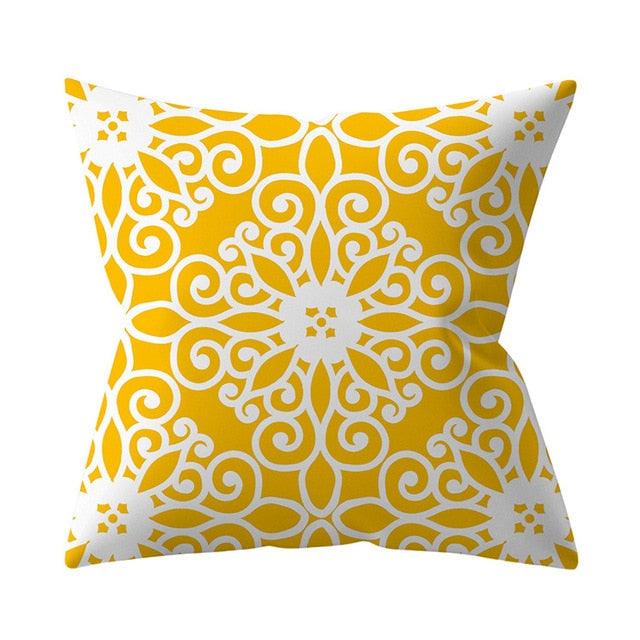 New Yellow Cushion Cases Modern Fashion Abstract Art Decorative Modern Pillow Covers Beautiful Pattern Square Pillow Case Sofa Car Couch Decorative Cover For Pillows 45x45CM Stevvex