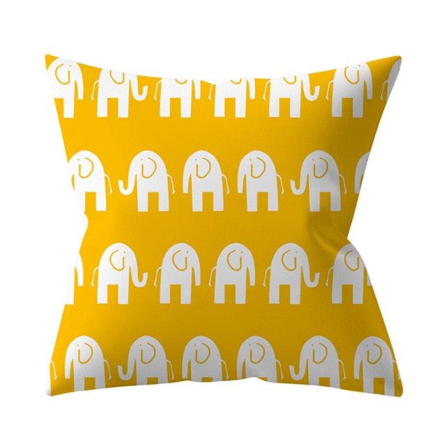 New Yellow Cushion Cases Modern Fashion Abstract Art Decorative Modern Pillow Covers Beautiful Pattern Square Pillow Case Sofa Car Couch Decorative Cover For Pillows 45x45CM Stevvex