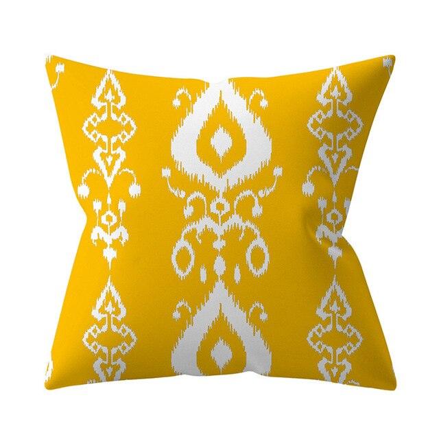 New Yellow Cushion Cases Modern Fashion Abstract Art Decorative Modern Pillow Covers Beautiful Pattern Square Pillow Case Sofa Car Couch Decorative Cover For Pillows 45x45CM Stevvex