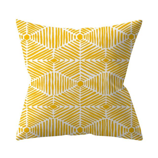 New Yellow Cushion Cases Modern Fashion Abstract Art Decorative Modern Pillow Covers Beautiful Pattern Square Pillow Case Sofa Car Couch Decorative Cover For Pillows 45x45CM Stevvex