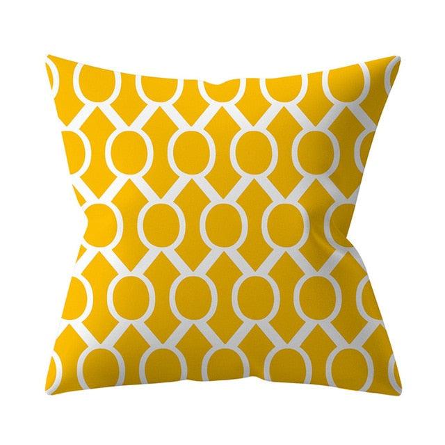 New Yellow Cushion Cases Modern Fashion Abstract Art Decorative Modern Pillow Covers Beautiful Pattern Square Pillow Case Sofa Car Couch Decorative Cover For Pillows 45x45CM Stevvex
