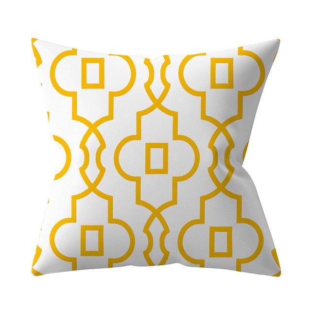 New Yellow Cushion Cases Modern Fashion Abstract Art Decorative Modern Pillow Covers Beautiful Pattern Square Pillow Case Sofa Car Couch Decorative Cover For Pillows 45x45CM Stevvex