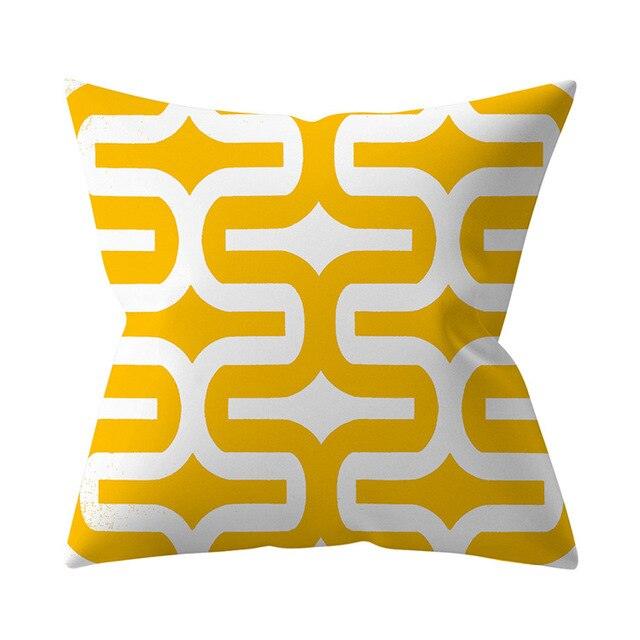 New Yellow Cushion Cases Modern Fashion Abstract Art Decorative Modern Pillow Covers Beautiful Pattern Square Pillow Case Sofa Car Couch Decorative Cover For Pillows 45x45CM Stevvex