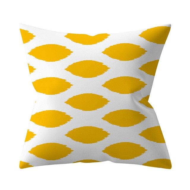 New Yellow Cushion Cases Modern Fashion Abstract Art Decorative Modern Pillow Covers Beautiful Pattern Square Pillow Case Sofa Car Couch Decorative Cover For Pillows 45x45CM Stevvex