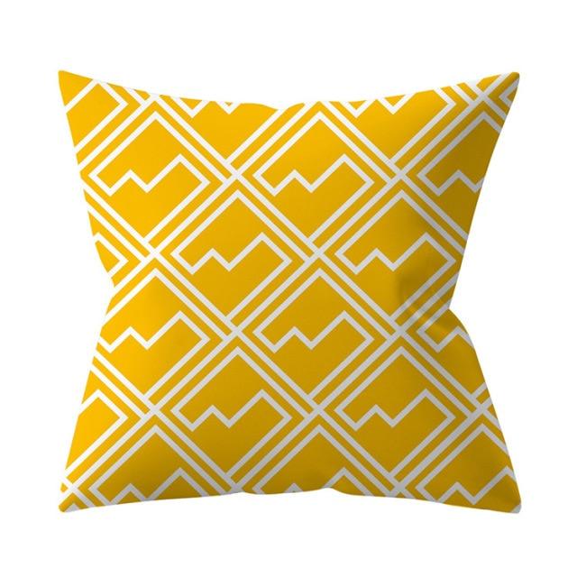New Yellow Cushion Cases Modern Fashion Abstract Art Decorative Modern Pillow Covers Beautiful Pattern Square Pillow Case Sofa Car Couch Decorative Cover For Pillows 45x45CM Stevvex
