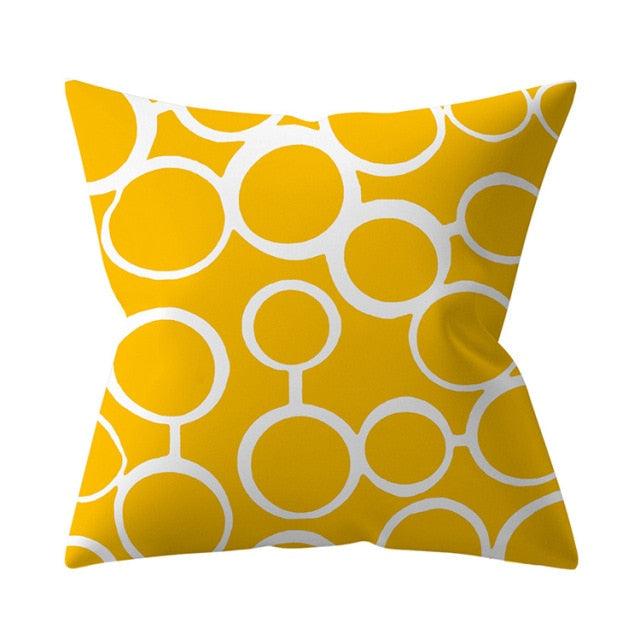 New Yellow Cushion Cases Modern Fashion Abstract Art Decorative Modern Pillow Covers Beautiful Pattern Square Pillow Case Sofa Car Couch Decorative Cover For Pillows 45x45CM Stevvex