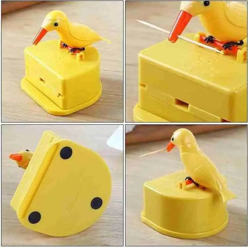New Yellow Small Bird Toothpick Container Automatic Toothpick Dispenser Toothpick Holder Home Decoration Kitchen Accessories Stevvex