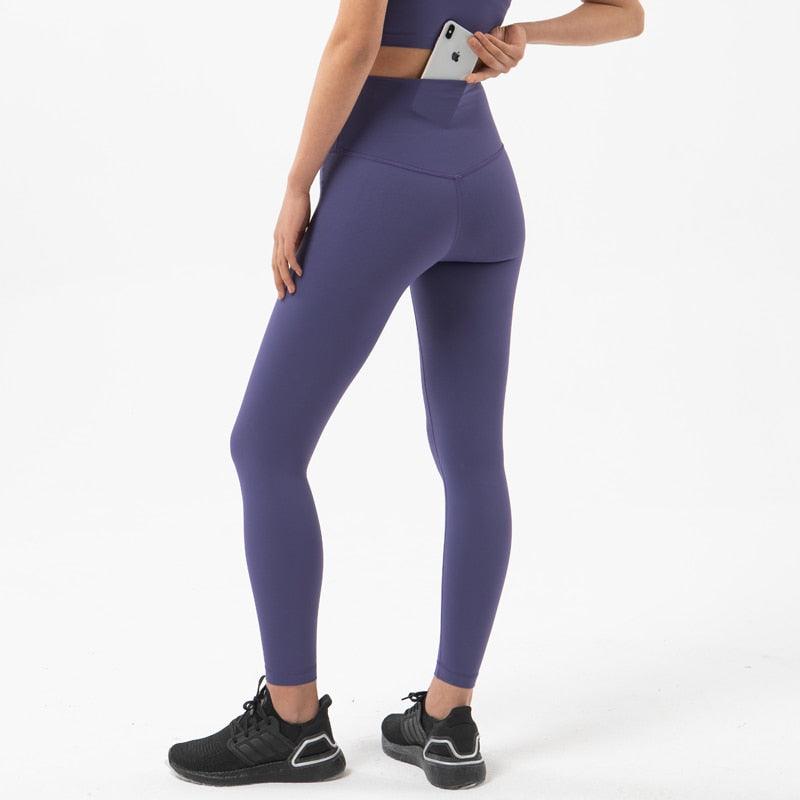 New Yoga Pants Women Leggings Fitness Girl Soft Pants Tight High Waist Women's Sports Pants Yoga Pants Leggings Workout Pants With Pocket Stretchable Sports Fitness Running Pants For Women & Girls Stevvex